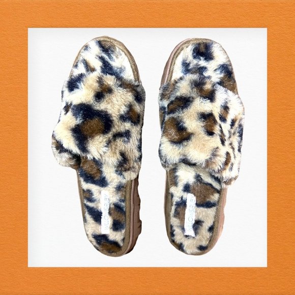 Willow and Ruby Leopard Print Slippers Size 7/8 - Picture 2 of 4
